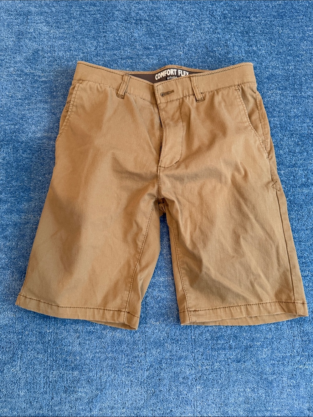 UNIONBAY Men's Tan Flat-Front Comfort Fit Shorts